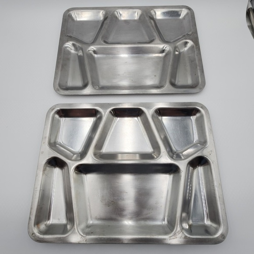 Vintage 1951 US Military Mess Tray Carrollton Mfg Co Stainless Steel Divided